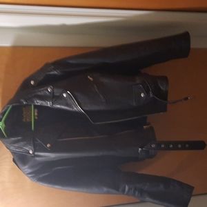 Leather motorcycle jacket